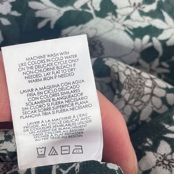 CAbi Green Floral Boho Flowy Peasant Blouse Style 3765 Sz XS - Picture 8 of 8